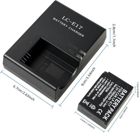 LP-E17 Battery Pack and LC-E17C Battery Charger Compatible with Canon EOS R8 R10 R50 RP, Rebel T6i T7i T8i T6s SL2 SL3, EOS 77D 200D 750D 760D 800D 8000D M3 M5 M6 Mark II, KISS X8i and More in Saudi Arabia
