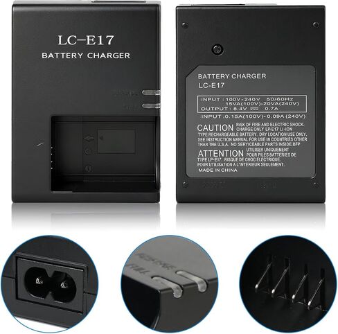 LP-E17 Battery Pack and LC-E17C Battery Charger Compatible with Canon EOS R8 R10 R50 RP, Rebel T6i T7i T8i T6s SL2 SL3, EOS 77D 200D 750D 760D 800D 8000D M3 M5 M6 Mark II, KISS X8i and More in Saudi Arabia