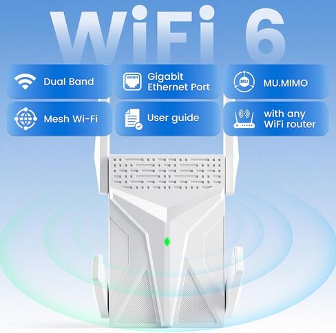 2026 AX1800 WiFi 6 Extender, WiFi Extender Signal Booster for Home-Dual Band (2.4G/5.8G), WiFi Booster Up to 17,888 Sq.Ft. & Support 135+ Smart Devices Easy Setup in Saudi Arabia