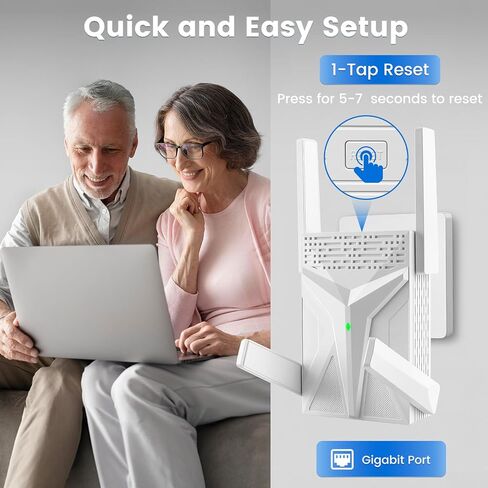 2026 AX1800 WiFi 6 Extender, WiFi Extender Signal Booster for Home-Dual Band (2.4G/5.8G), WiFi Booster Up to 17,888 Sq.Ft. & Support 135+ Smart Devices Easy Setup in Saudi Arabia
