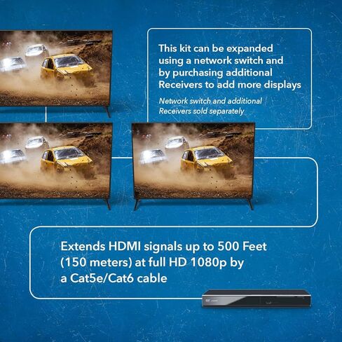 OREI HDMI over Ethernet Extender Over IP with CAT5/CAT6 Cable , with IR Upto 330 Feet - Loop Out - 1080P Full HD Signal Distribution - One to Many option in Saudi Arabia