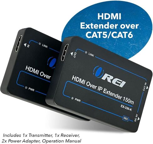OREI HDMI over Ethernet Extender Over IP with CAT5/CAT6 Cable , with IR Upto 330 Feet - Loop Out - 1080P Full HD Signal Distribution - One to Many option in Saudi Arabia