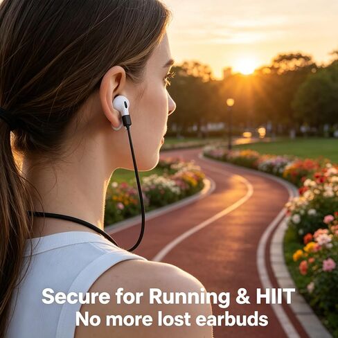 عبوتان من حزام مغناطيسي مضاد للفقد لأجهزة AirPods 3، حبل سيليكون ناعم لـ AirPods Pro 2، حبل رقبة آمن لسماعات الأذن اللاسلكية، سلك موصل رياضي، أسود، أبيض in Saudi Arabia