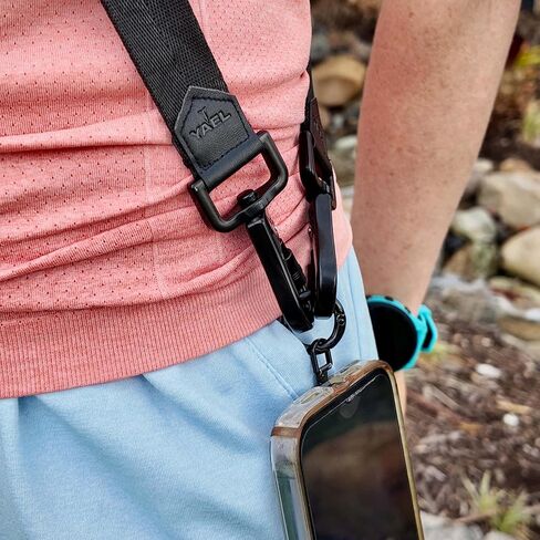 YAEL Halo Black Adjustable Cut-Resistant Anti-Theft Security Strap with Locking Clips for Phone, Camera, Bag, Wallet, Keys & More, Includes 2 Hinge Rings & Phone Case Insert in Saudi Arabia