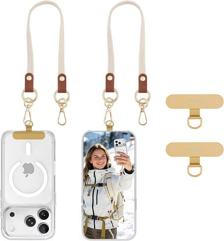MoKo 2 Pack Stretchy Phone Lanyard Tether, Retractable Phone Strap with 360° Rotatable Metal Tether Tab in Saudi Arabia