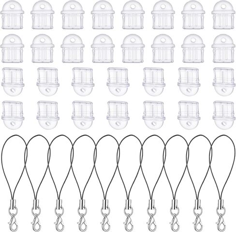 30 Pcs Cell Phone Dust Plug with 10 Pcs Phone Lanyard, Transparent Type C Charging Port Plug Anti Dust Plugs Cover for Smart Phones Laptops Accesories in Saudi Arabia