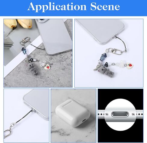 30 Pcs Cell Phone Dust Plug with 10 Pcs Phone Lanyard, Transparent Type C Charging Port Plug Anti Dust Plugs Cover for Smart Phones Laptops Accesories in Saudi Arabia