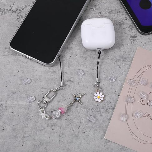 30 Pcs Cell Phone Dust Plug with 10 Pcs Phone Lanyard, Transparent Type C Charging Port Plug Anti Dust Plugs Cover for Smart Phones Laptops Accesories in Saudi Arabia