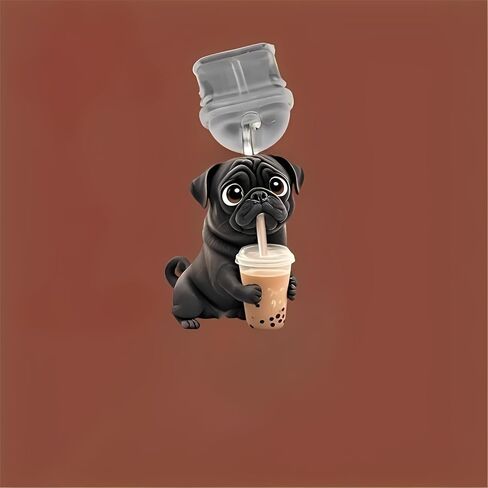 Pug with Tea Dust Plug Acrylic Charms for electronic products,Type-C Charging Port Dust Plugs Pendant Compatible with E-Reader Phone Tablet, Gift for Christmas, Birthday, Anniversary Day in Saudi Arabia