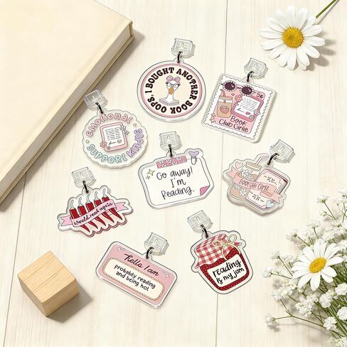 Type C Dust Plug Charm 9 Pack for Kindle, Cute Pink Bookish Girlie USB C Charging Port Pendant Dust Cover Compatible with Phone Tablet E-Reader, Book Lover Reading Gifts Accessories for Women Men Students in Saudi Arabia