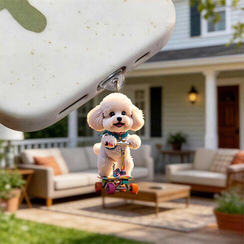 Skateboarding Poodle Dust Plug Acrylic Charms for electronic products,Type-C Charging Port Dust Plugs Pendant Compatible with E-Reader Phone Tablet, Gift for Christmas, Birthday, Anniversary Day in Saudi Arabia