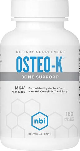 Osteo-K Bone Support - Mini | Vitamin D & K Complex with Calcium Citrate Supplement | 45mg Vitamin K2 (MK4) for Strong Bone Health & Function | 120ct Veggie Capsules in Saudi Arabia