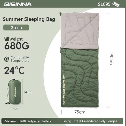 BISINNA Warm Weather Sleeping Bag Ultralight Portable Backpacking Lightweight Sleeping Bags for Adult Kids Outdoor Hiking Camping in Saudi Arabia