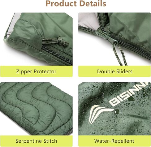 BISINNA Warm Weather Sleeping Bag Ultralight Portable Backpacking Lightweight Sleeping Bags for Adult Kids Outdoor Hiking Camping in Saudi Arabia