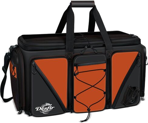 Handor Waterproof Fishing Tackle Bag, Large Saltwater Resistant Storage, 1000D PVC Material, Holds 3600 3700 Trays (Black and Red, Medium Bag) in Saudi Arabia