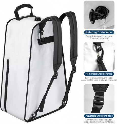 THKFISH Insulated Kayak Fish Cooler Bag, 24.5in Kayak Cooler Backpack for Fishing Operation with Dual Zipper and Magnetic Open Keeps Ice Cold for 24 Hours in Saudi Arabia