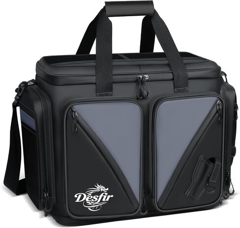 Handor Waterproof Fishing Tackle Bag, Large Saltwater Resistant Storage, 1000D PVC Material, Holds 3600 3700 Trays (Black and Red, Medium Bag) in Saudi Arabia