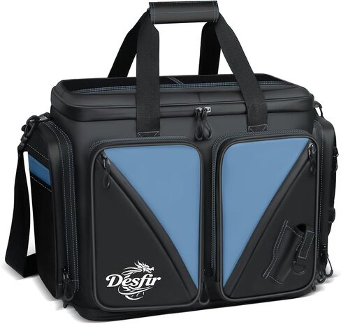 Handor Waterproof Fishing Tackle Bag, Large Saltwater Resistant Storage, 1000D PVC Material, Holds 3600 3700 Trays (Black and Red, Medium Bag) in Saudi Arabia