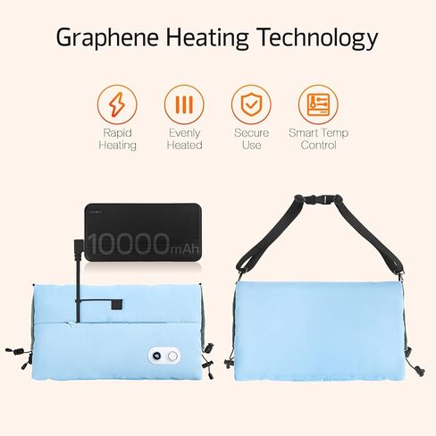 Hand Warmers Rechargeable with 10000mAh Power Bank, Portable Graphene Heated Electric Hand Warmer Pouch, 5 Level Adjustable Temperature for Women, Men, Kids, Hunting, Camping & Xmas Gifts in Saudi Arabia