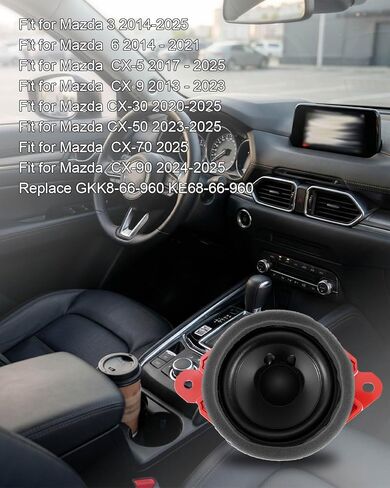 GKK8-66-960 Instrument Panel Speaker Fit for Mazda 3 6 CX-5 CX-9 CX-30 CX-50 CX-70 CX-90 2013-2025, Replace GKK866960 KE68-66-960, 3.5", 4-Ohm in Saudi Arabia