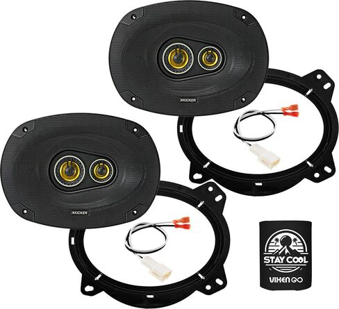 KICKER Speakers 6X9 inch for Toyota 4Runner 2003-2024 Upgrade Kit - Pair of CS Series with Adapters and Harness, Car Audio Front Door Speaker CSC6934, 46CSC6934 in Saudi Arabia