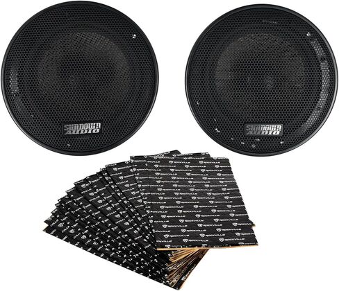 Sundown Audio SA-6.5CX v.2 Bundle: Pair 6.5 in 120-Watt RMS Coaxial Car Stereo Speakers, ROCKMAT 15-25 15 Sq Ft 2.5MM 100 MIL Sound Vibration Deadener Kit, 3-Items in Saudi Arabia