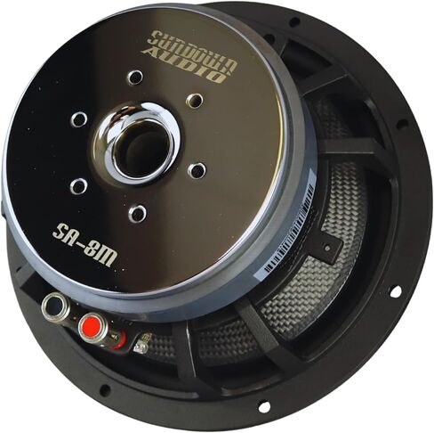 مكبر صوت Sundown Audio SA-Series SA-8M 8 بوصة متوسط ​​المدى/Midbass 4 أوم 130 واط RMS 250 واط أقصى رحلة عالية 9 مم Xmax مخروط من ألياف الكربون حساسية عالية 91.5 ديسيبل مكبر صوت للسيارة in Saudi Arabia