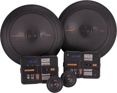 نظام سماعات مكون من KICKER 51KSS6704، تصميم ثنائي الاتجاه، مكبرا صوت مقاس 6.75 بوصة، مكبرا صوت مقاس 1 بوصة، اثنان - مكبرات صوت خارجية 12 ديسيبل، 125 وات RMS، ذروة 250 وات (متجدد) in Kuwait