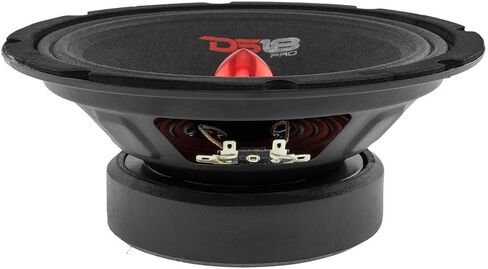 مكبر صوت DS18 2X PRO-GM8B - 8 بوصة، متوسط ​​المدى، رصاصة ألومنيوم حمراء، 580 وات بحد أقصى، 190 وات RMS، 8 أوم - مكبرات صوت باب صوت عالية الجودة لنظام صوت ستيريو للسيارة أو الشاحنة (مكبران) (متجدد)، أسود in Kuwait