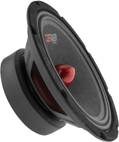 مكبر صوت DS18 2X PRO-GM8B - 8 بوصة، متوسط ​​المدى، رصاصة ألومنيوم حمراء، 580 وات بحد أقصى، 190 وات RMS، 8 أوم - مكبرات صوت باب صوت عالية الجودة لنظام صوت ستيريو للسيارة أو الشاحنة (مكبران) (متجدد)، أسود in Kuwait