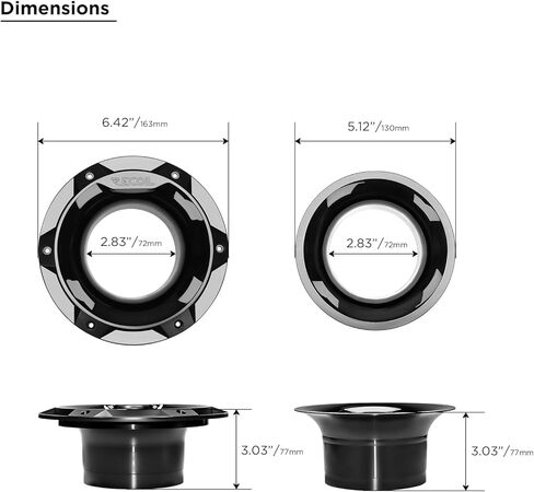 RECOIL AP3 3-Inch Aero Port Kit, Flared Bass Tube, Heave Duty ABS Material Flares, 5.8mm Reinforced 12" Cardboard Pipe, Low Turbulence Design, Subwoofer Enclosure Upgrade in Saudi Arabia