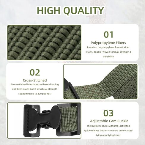 Tree Stand Utility Straps for Summit Viper Climber, Summit Climbing Stand Accessories, Hunting Tree Strap with Buckle, Stabilizer & Backpack Straps for Deer Hunting Safety - 2 PCS in Saudi Arabia