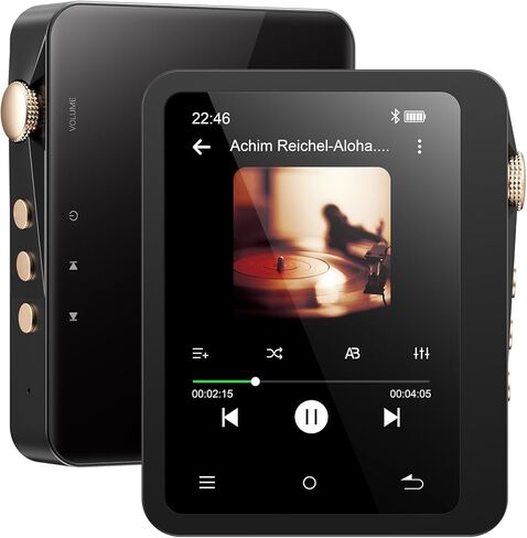 مشغل موسيقى MECHEN M33 HiFi MP3: مشغل موسيقى بلوتوث 5.3 محمول بسعة 128 جيجابايت مع شاشة 2.8 بوصة، دعم صوت DSD/بدون فقدان، قابل للتوسيع حتى 1 تيرابايت - مشغل صوت رقمي عالي الدقة in Kuwait