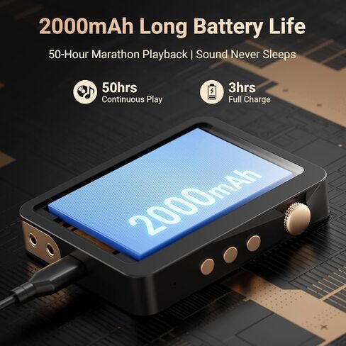 مشغل موسيقى MECHEN M33 HiFi MP3: مشغل موسيقى بلوتوث 5.3 محمول بسعة 128 جيجابايت مع شاشة 2.8 بوصة، دعم صوت DSD/بدون فقدان، قابل للتوسيع حتى 1 تيرابايت - مشغل صوت رقمي عالي الدقة in Kuwait