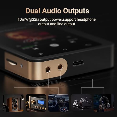 مشغل موسيقى MECHEN M33 HiFi MP3: مشغل موسيقى بلوتوث 5.3 محمول بسعة 128 جيجابايت مع شاشة 2.8 بوصة، دعم صوت DSD/بدون فقدان، قابل للتوسيع حتى 1 تيرابايت - مشغل صوت رقمي عالي الدقة in Kuwait