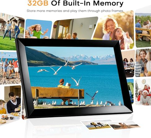 LeaMea Digital Picture Frame 1280x800 HD IPS Touch Screen 32GB Frameo 10.1 Inch Smart WiFi Digital Photo Frame Auto-Rotate Wall Mount Gifts for Christmas Valentine Mother Day in Saudi Arabia