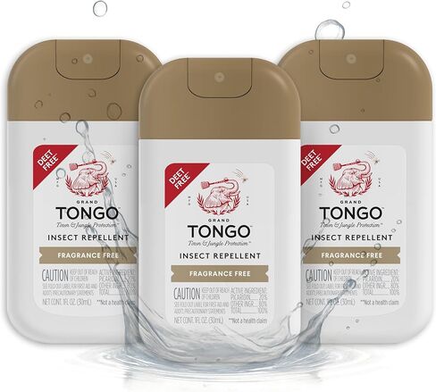 رذاذ طارد الحشرات Grand Tongo DEET-Free، حماية من البعوض لمدة 12 ساعة، رذاذ مضخة الجيب Picaridin، حجم سفر 1 أونصة، حزمة متنوعة، 3 عبوات in Kuwait