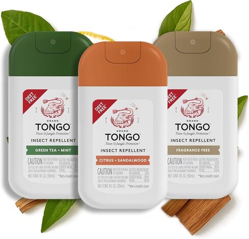 Grand Tongo DEET-Free Insect Repellent Spray, 12 Hour Mosquito Protection, Picaridin Pocket Pump Spray, 1 oz Travel Size, Variety Pack, 3 Pack in Saudi Arabia