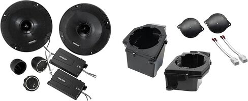 KICKER 46CSS654 6.5" CSS Component Speakers and Front 6.5" Speaker Pods with Tweeter Adaptors Compatible with Jeep JL (2018-2023) & JT (2020-2023) in Saudi Arabia