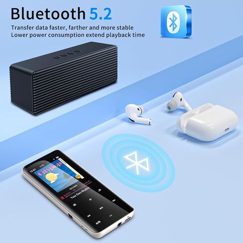96GB MP3 Players, Music Player with Bluetooth 5.2, Volorful HiFi MP3 Digital Audio Players with HD Speaker, Mini Portable MP3 Player for Kids, Hiking, Traveling, Sports, FM Radio, Recorder (96GB) in Saudi Arabia