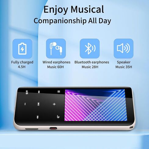 96GB MP3 Players, Music Player with Bluetooth 5.2, Volorful HiFi MP3 Digital Audio Players with HD Speaker, Mini Portable MP3 Player for Kids, Hiking, Traveling, Sports, FM Radio, Recorder (96GB) in Saudi Arabia