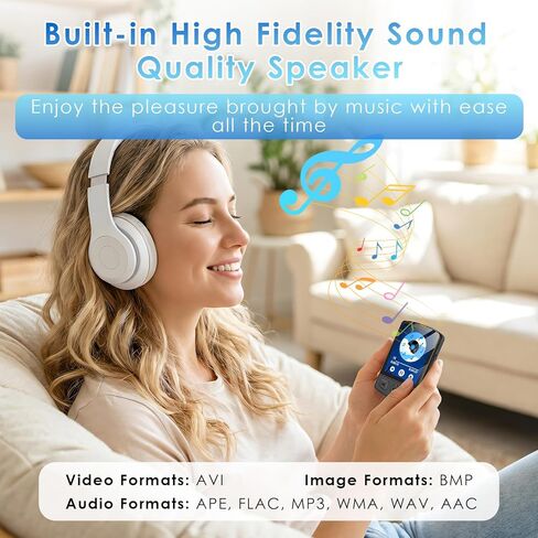 مشغل MP3 Fohil مع بلوتوث 5.2، مشغل MP3 محمول بسعة 64 جيجابايت مع مشبك، مشغل موسيقى MP3 صغير مع سماعات أذن وراديو FM وقراءة الكتب الإلكترونية ومكبر صوت HiFi، أفضل هدية لمحبي الموسيقى in Kuwait