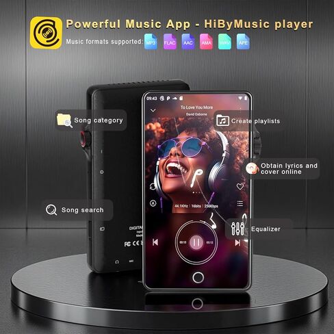 مشغل MP3 سعة 80 جيجابايت مع بلوتوث وواي فاي، مشغل MP3 مع سبوتيفي، باندورا، موسيقى أمازون 4 بوصة شاشة تعمل باللمس مشغل موسيقى أندرويد مع ليبي، راديو FM مشغل MP3 بلوتوث مع صوت هاي فاي للعدائين الرياضيين in Kuwait