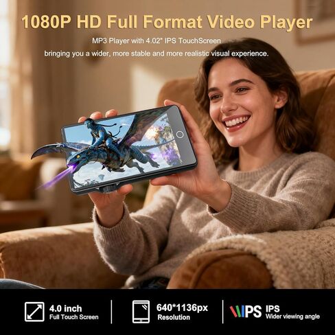 مشغل MP3 سعة 80 جيجابايت مع بلوتوث وواي فاي، مشغل MP3 مع سبوتيفي، باندورا، موسيقى أمازون 4 بوصة شاشة تعمل باللمس مشغل موسيقى أندرويد مع ليبي، راديو FM مشغل MP3 بلوتوث مع صوت هاي فاي للعدائين الرياضيين in Kuwait