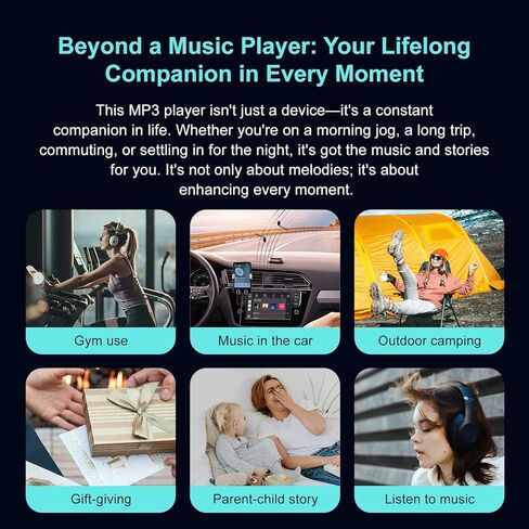 144GB MP3 Player with Bluetooth and WiFi, 4IN HD Full Touch Screen MP3 & MP4 Music Player with Spotify, Libby, Amazon Music,YouTube,Tiktok, E-Book, MP4 Player in Saudi Arabia