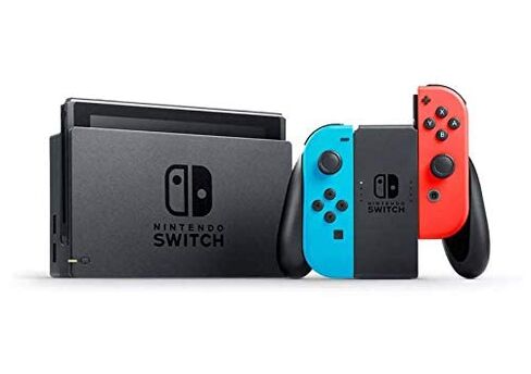 Nintendo Switch Bundle w/Mario Party, Carrying Case & SD Card: Nintendo Switch 32GB Console with Neon Red and Blue Joy-Con, Mario Party, Carrying Case & TWE 128 GB Micro SD Card (Renewed) in Saudi Arabia
