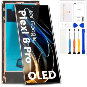 OLED for Google Pixel 7 Pro Screen Replacement for Google Pixel 7 Pro LCD Display GP4BC GE2AE Screen Touch Assembly with Repair Kits (Black with Frame,No Fingerprint Cable) in Kuwait