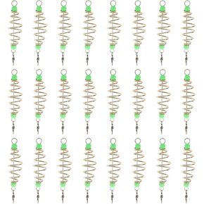 UPKOCH 24Pcs Spring Fishing Bait Feeder Cage Luminous Carp Catfishing Rig Pack Dough Holder Hook Basket Equipment Accessories in Kuwait