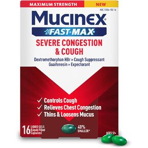 Mucinex Fast-Max كبسولات الاحتقان الشديد والسعال للبالغين، 20 قيراط in Kuwait
