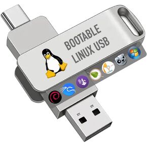 16GB - 7-in-1, Bootable USB Drive 3.0 for Linux & Windows XP, Debian | Tails | Kali | Bodhi | TrixiePup | Clonezilla, Supported UEFI and Legacy in Saudi Arabia